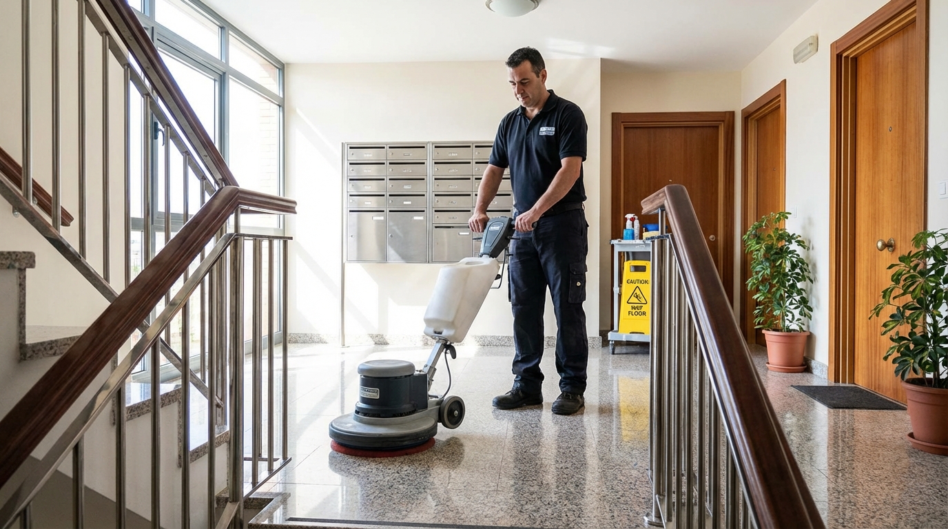 Saubere Gemeinschaftsflächen im Mehrfamilienhaus