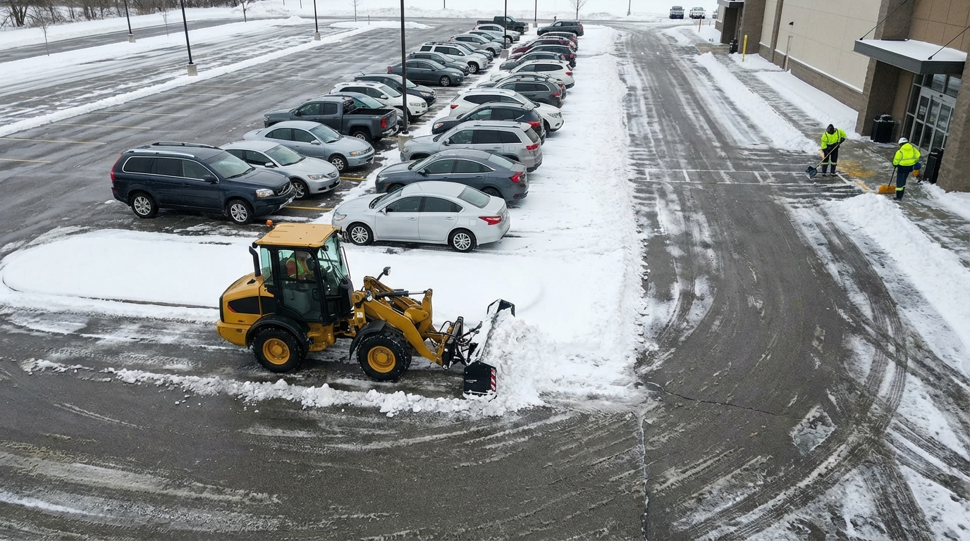 Winterdienst räumt Schnee in Duisburg